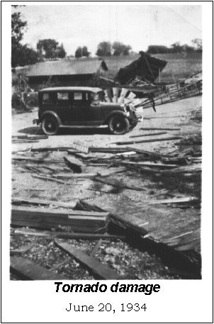 Text Box:  Tornado damage
June 20, 1934
