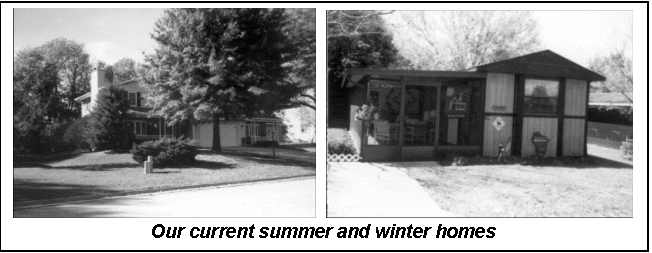 Text Box:     
Our current summer and winter homes
